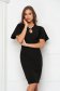 Black fabric knee-length pencil dress with bell sleeves - StarShinerS 1 - StarShinerS.com