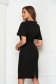 Black fabric knee-length pencil dress with bell sleeves - StarShinerS 2 - StarShinerS.com