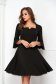 Black dress cloche elastic cloth with ruffled sleeves - StarShinerS 1 - StarShinerS.com