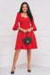 Red dress cloche elastic cloth with ruffled sleeves - StarShinerS 4 - StarShinerS.com