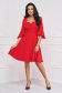 Red dress cloche elastic cloth with ruffled sleeves - StarShinerS 3 - StarShinerS.com