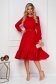 - StarShinerS red dress midi cloche with elastic waist crepe 4 - StarShinerS.com