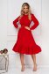 - StarShinerS red dress midi cloche with elastic waist crepe 3 - StarShinerS.com
