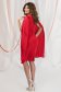 Red dress midi pencil elastic cloth with veil sleeves pleated 3 - StarShinerS.com