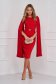 Red dress midi pencil elastic cloth with veil sleeves pleated 1 - StarShinerS.com