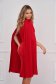 Red dress midi pencil elastic cloth with veil sleeves pleated 4 - StarShinerS.com