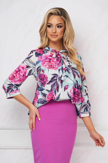 StarShinerS women`s blouse with floral print loose fit thin fabric office