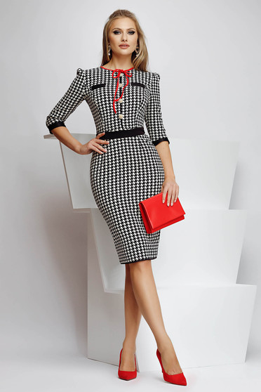 Online Dresses, Dress midi pencil elastic cloth office with button accessories - StarShinerS.com