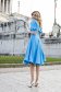 Blue dress midi cloche elastic cloth v back neckline - StarShinerS 3 - StarShinerS.com