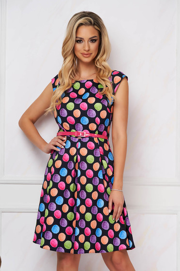 Elegant dresses, Dress office cloche short cut elastic cloth accessorized with belt - StarShinerS.com