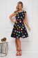Dress cloche short cut elastic cloth with floral print faux leather belt 3 - StarShinerS.com