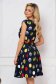 Rochie din stofa usor elastica scurta in clos cu curea din imitatie de piele si imprimeu cu buline - Lady Pandora 2 - StarShinerS.ro
