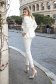 Ivory slightly elastic fabric trousers with high waist and metallic fringes - StarShinerS 2 - StarShinerS.com