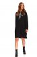Black women`s blouse loose fit jersey with undetachable hood 1 - StarShinerS.com