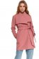 Palton din stofa roz cu croi larg si buzunare - Top Secret 1 - StarShinerS.ro