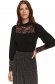 Black sweater with turtle neck with lace details 1 - StarShinerS.com