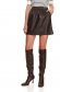Brown skirt from ecological leather with pockets cloche with elastic waist 2 - StarShinerS.com