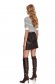 Brown skirt from ecological leather with pockets cloche with elastic waist 3 - StarShinerS.com