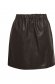 Brown skirt from ecological leather with pockets cloche with elastic waist 6 - StarShinerS.com