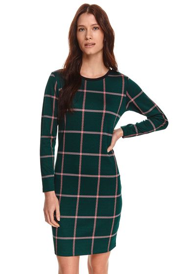 Online Dresses, Darkgreen dress knitted pencil short cut - StarShinerS.com