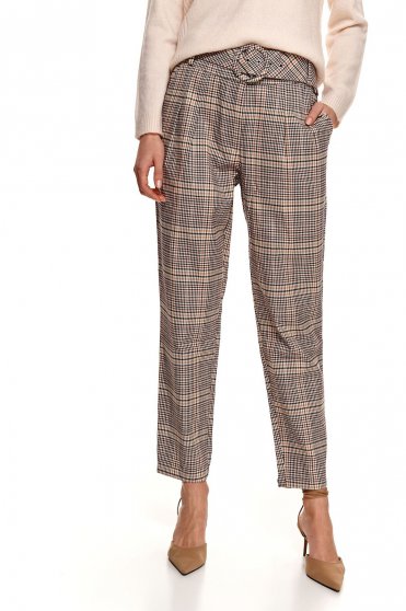 Skinny trousers, Trousers cloth conical medium waist accessorized with belt - StarShinerS.com