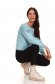 Lightblue sweater loose fit with cut-out sleeves from fluffy fabric 4 - StarShinerS.com