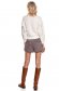 Cream sweater knitted high collar with fringes 3 - StarShinerS.com
