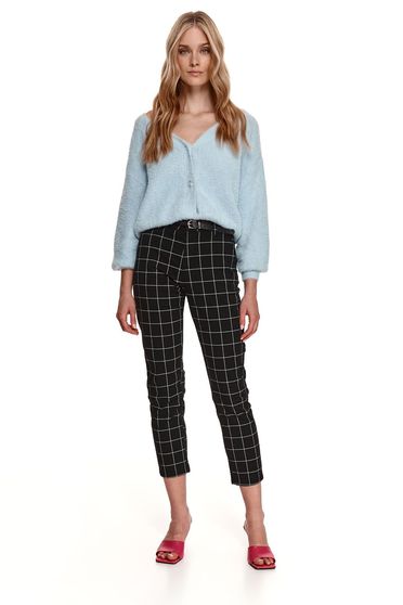 Skinny trousers, Blue trousers with chequers elastic cloth - StarShinerS.com