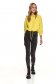 Yellow women`s blouse from striped fabric loose fit 2 - StarShinerS.com