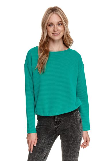 Blouses, Green women`s blouse loose fit from striped fabric - StarShinerS.com