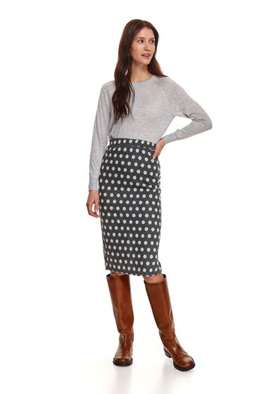 Midi skirts, Grey skirt pencil from elastic fabric - StarShinerS.com