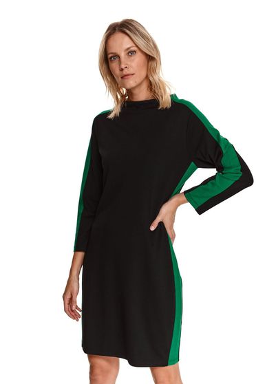 Rochie din material usor elastic neagra cu un croi drept - Top Secret