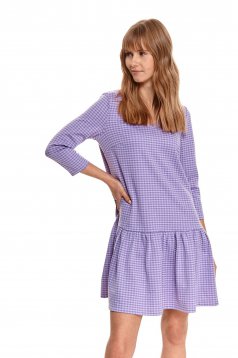 Purple dress loose fit with v-neckline