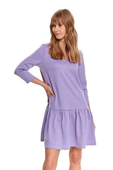 Online Dresses, Purple dress loose fit with v-neckline - StarShinerS.com