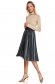 Grey skirt velvet pleated cloche with elastic waist 1 - StarShinerS.com