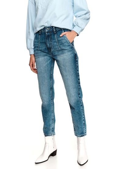 Skinny trousers, Blue trousers denim conical medium waist with pockets - StarShinerS.com