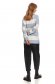 Lightblue sweater knitted with v-neckline loose fit 3 - StarShinerS.com