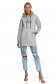 Lightgrey women`s blouse cotton loose fit with undetachable hood 2 - StarShinerS.com