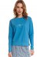 Blue women`s blouse loose fit long sleeved cotton 1 - StarShinerS.com