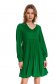 Green dress short cut pleated light material 4 - StarShinerS.com