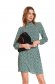 Green dress short cut cloche thin fabric accessorized with belt 4 - StarShinerS.com
