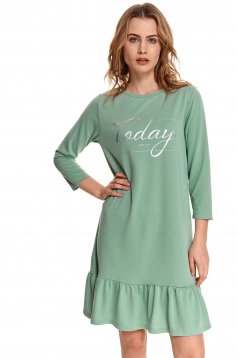 Mint dress loose fit with ruffle details