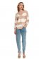 Cream sweater knitted loose fit with v-neckline 2 - StarShinerS.com