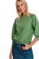 Green women`s blouse cotton loose fit with 3/4 sleeves 1 - StarShinerS.com