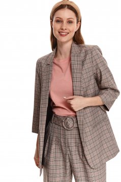 Brown jacket cloth with chequers loose fit