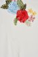 Rochie din stofa elastica ivoire midi in clos cu broderie florala unica - StarShinerS 5 - StarShinerS.ro