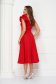 Red dress midi cloche elastic cloth with ruffled sleeves - StarShinerS 3 - StarShinerS.com