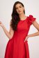Red dress midi cloche elastic cloth with ruffled sleeves - StarShinerS 6 - StarShinerS.com