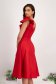Red Elastic Fabric Dress with Ruffles on the Shoulder - StarShinerS 5 - StarShinerS.com