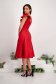 Red Elastic Fabric Dress with Ruffles on the Shoulder - StarShinerS 3 - StarShinerS.com